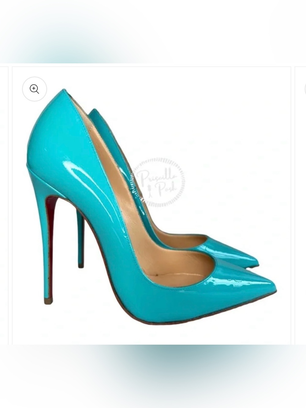 Christian Louboutin Turquoise Patent Pointed-Toe Stilettos